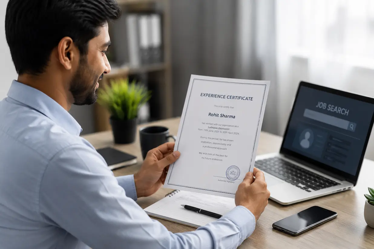 Indian Men With Genuine Experience Certificate